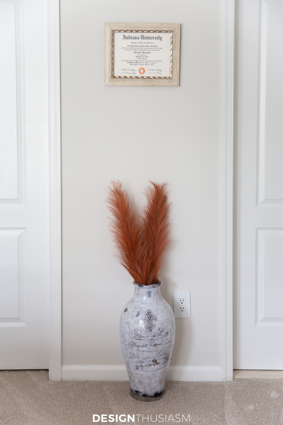 Fall bedroom decor pampas feather branches