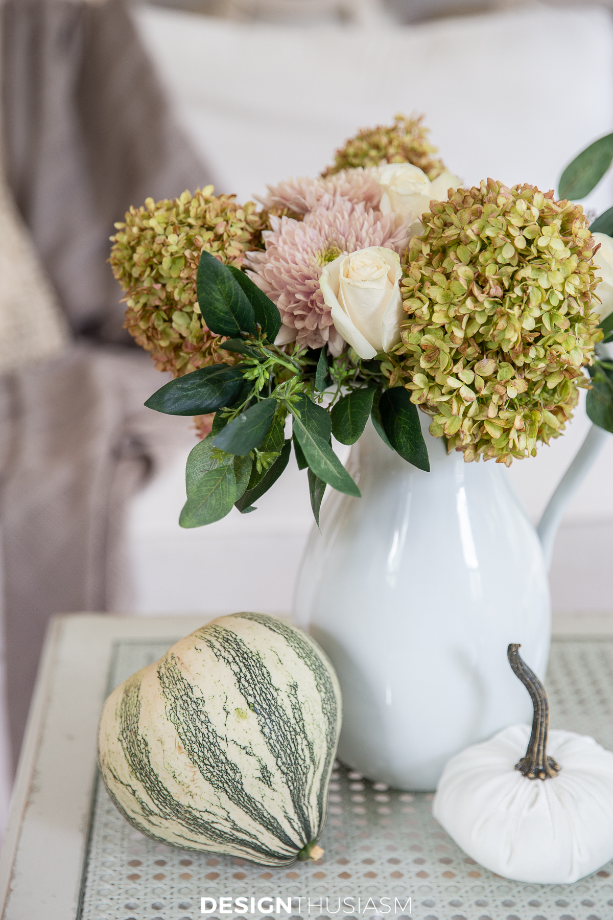 fall floral in the family room