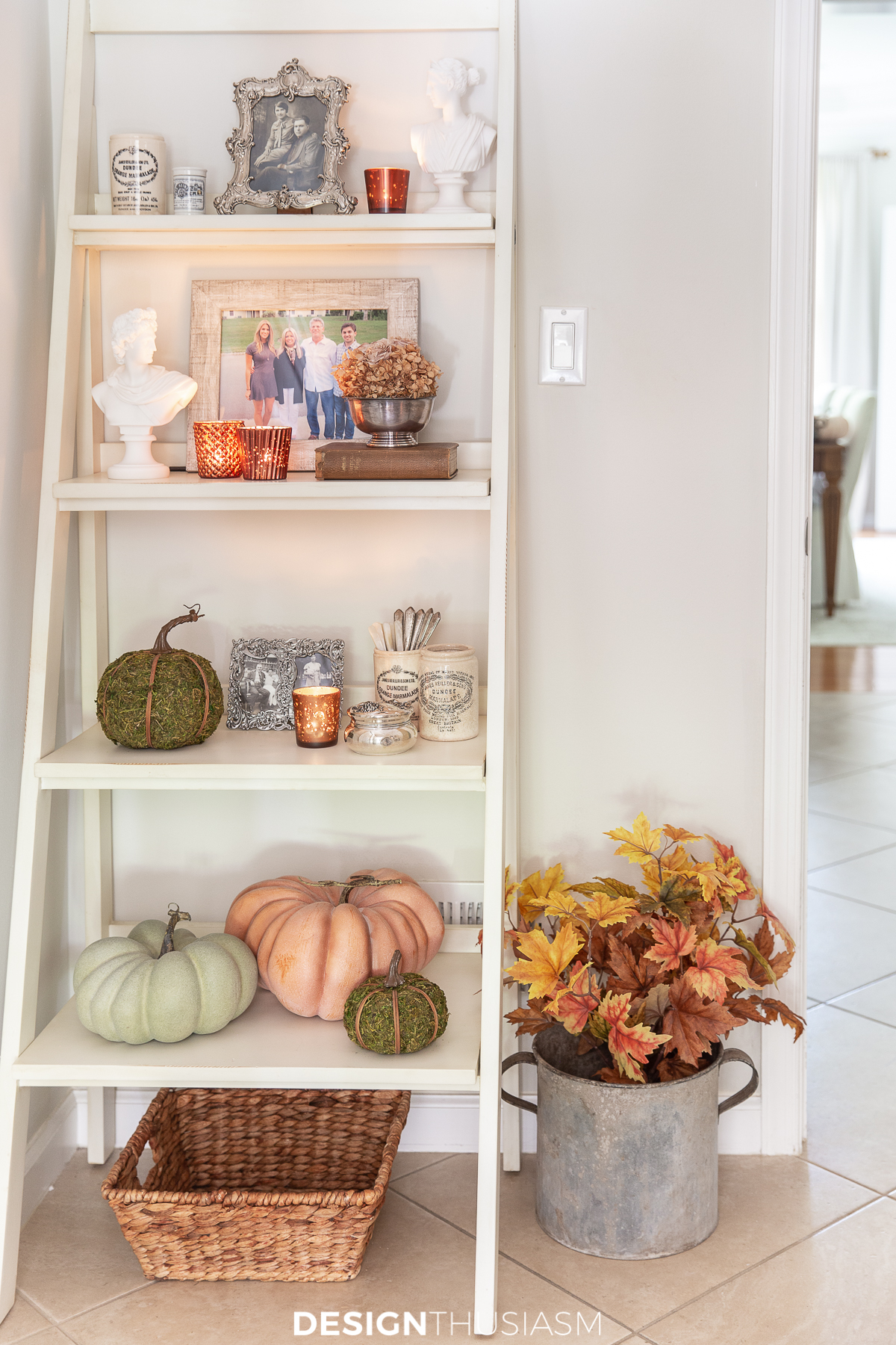 fall entryway shelf unit