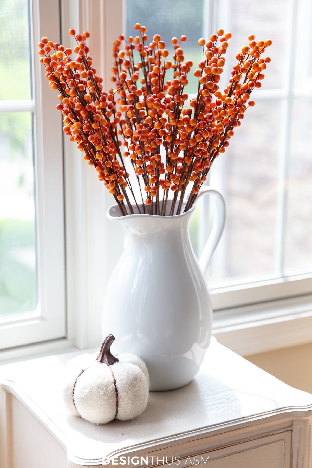 fall living room branches