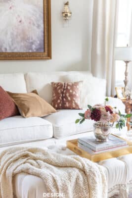 fall living room sofa with pillows