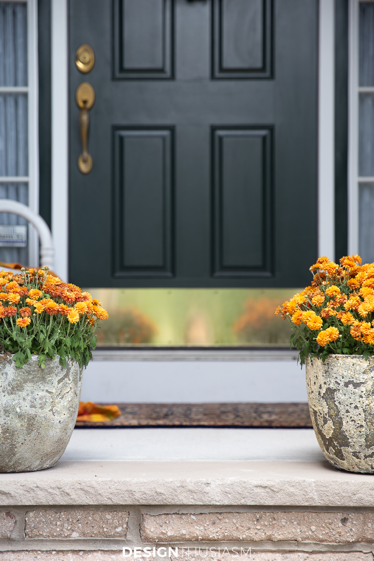 fall porch decor planters