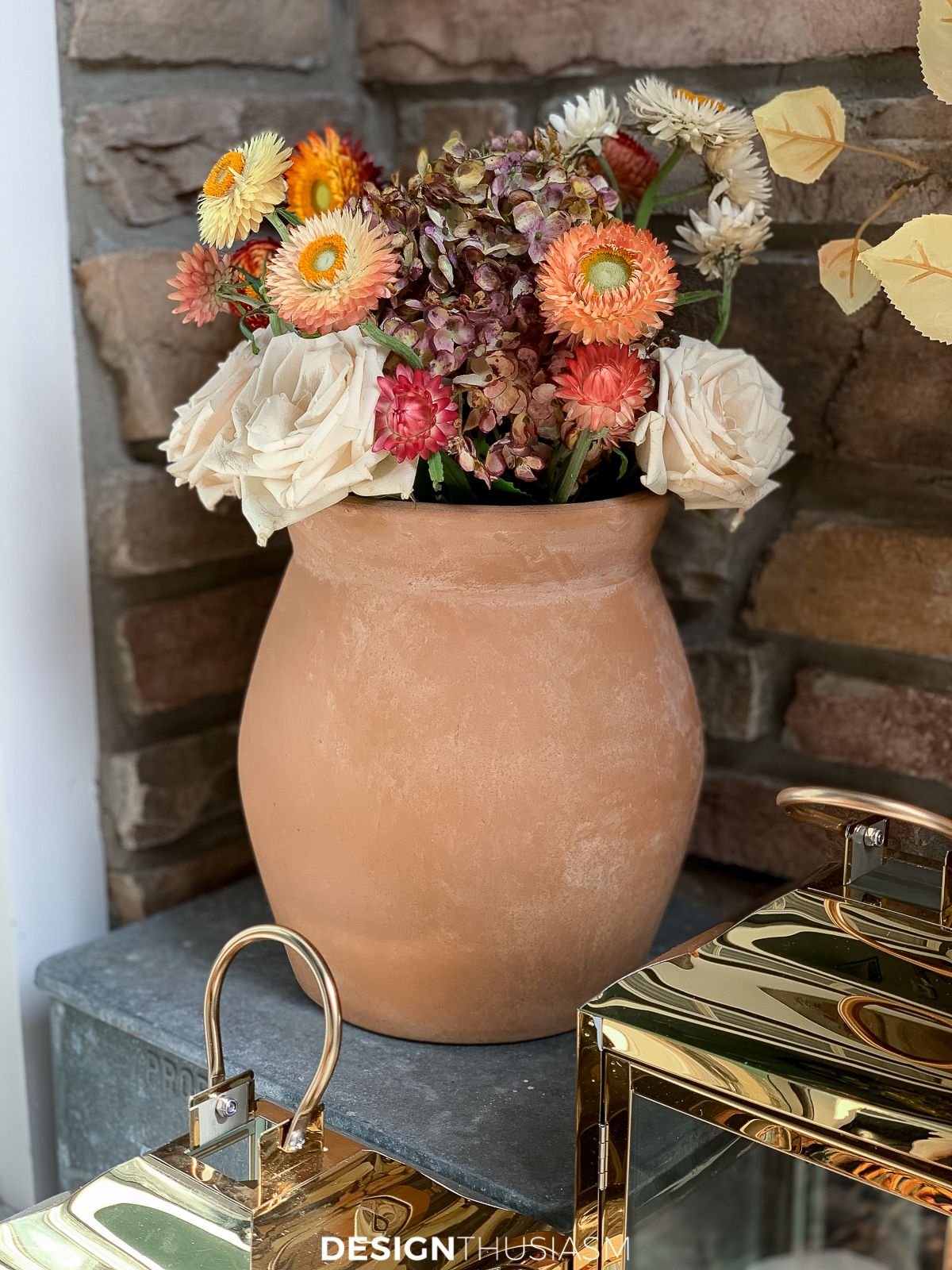 fall porch decor floral