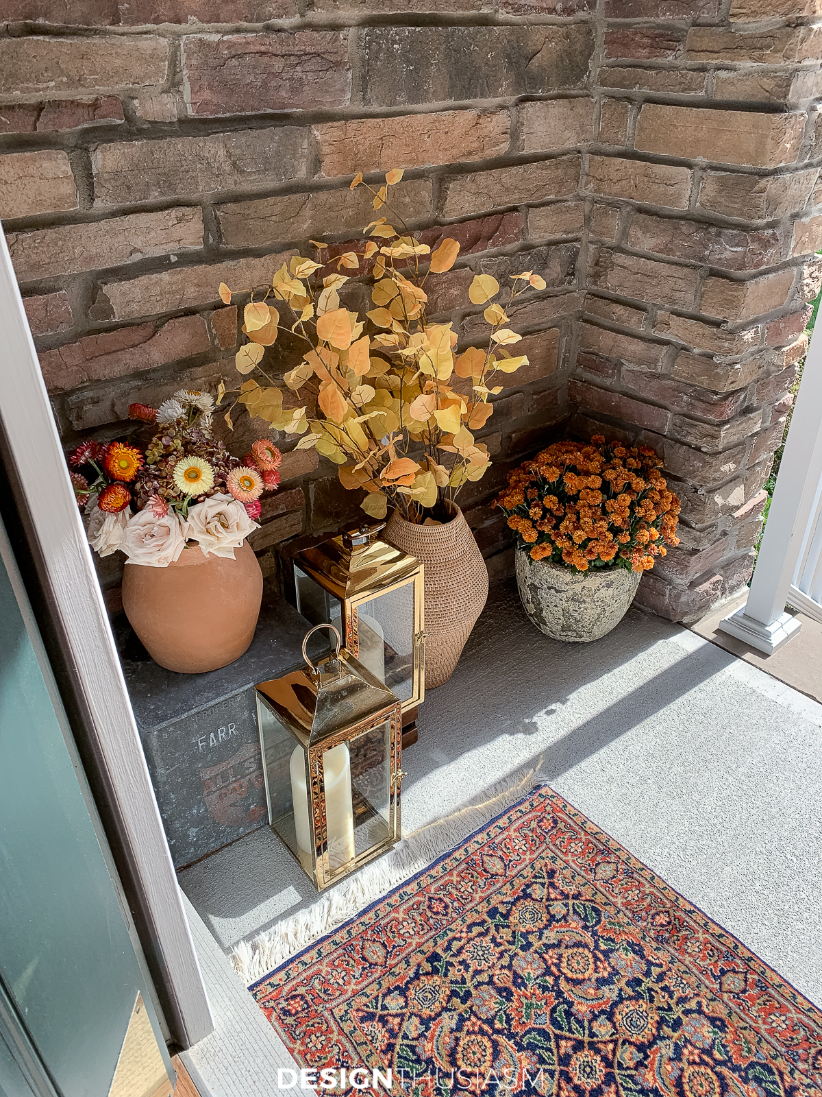 fall porch decor branches