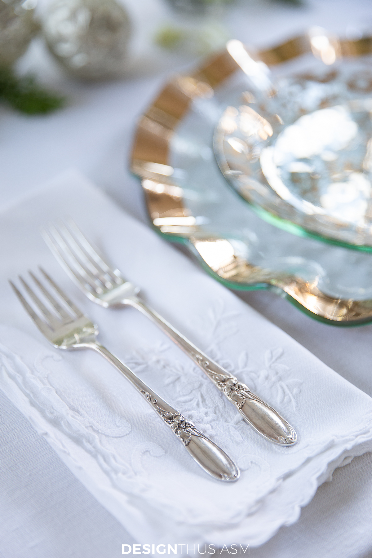 christmas table silverware