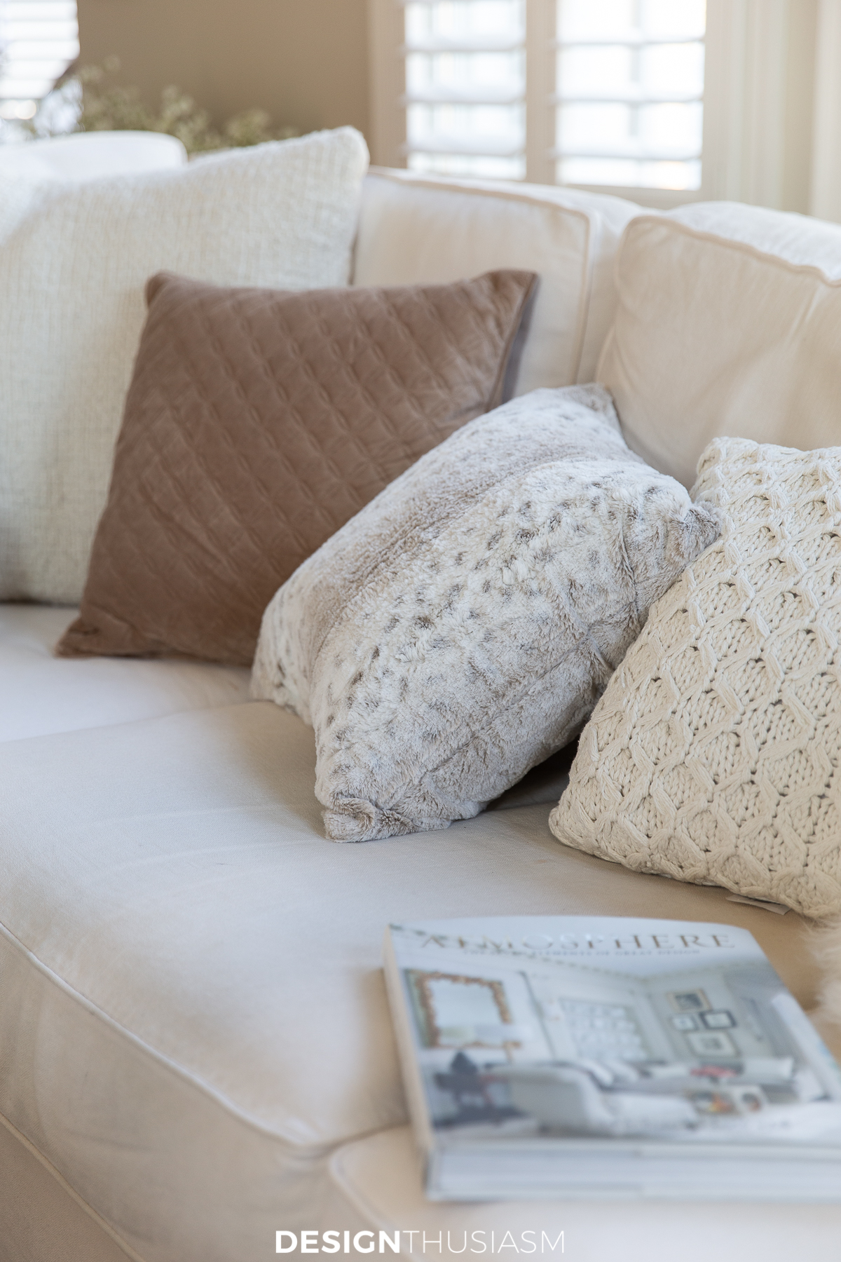 winter decor fur pillows