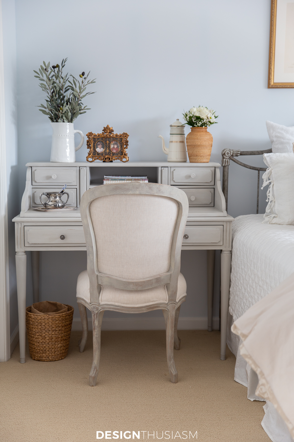 calming bedroom desk