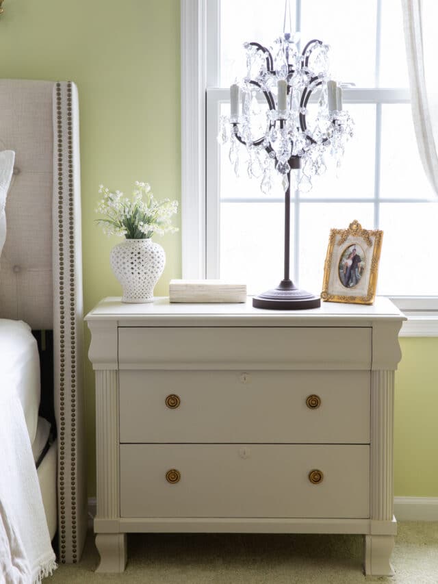 upcycled bedside table painted nightstand
