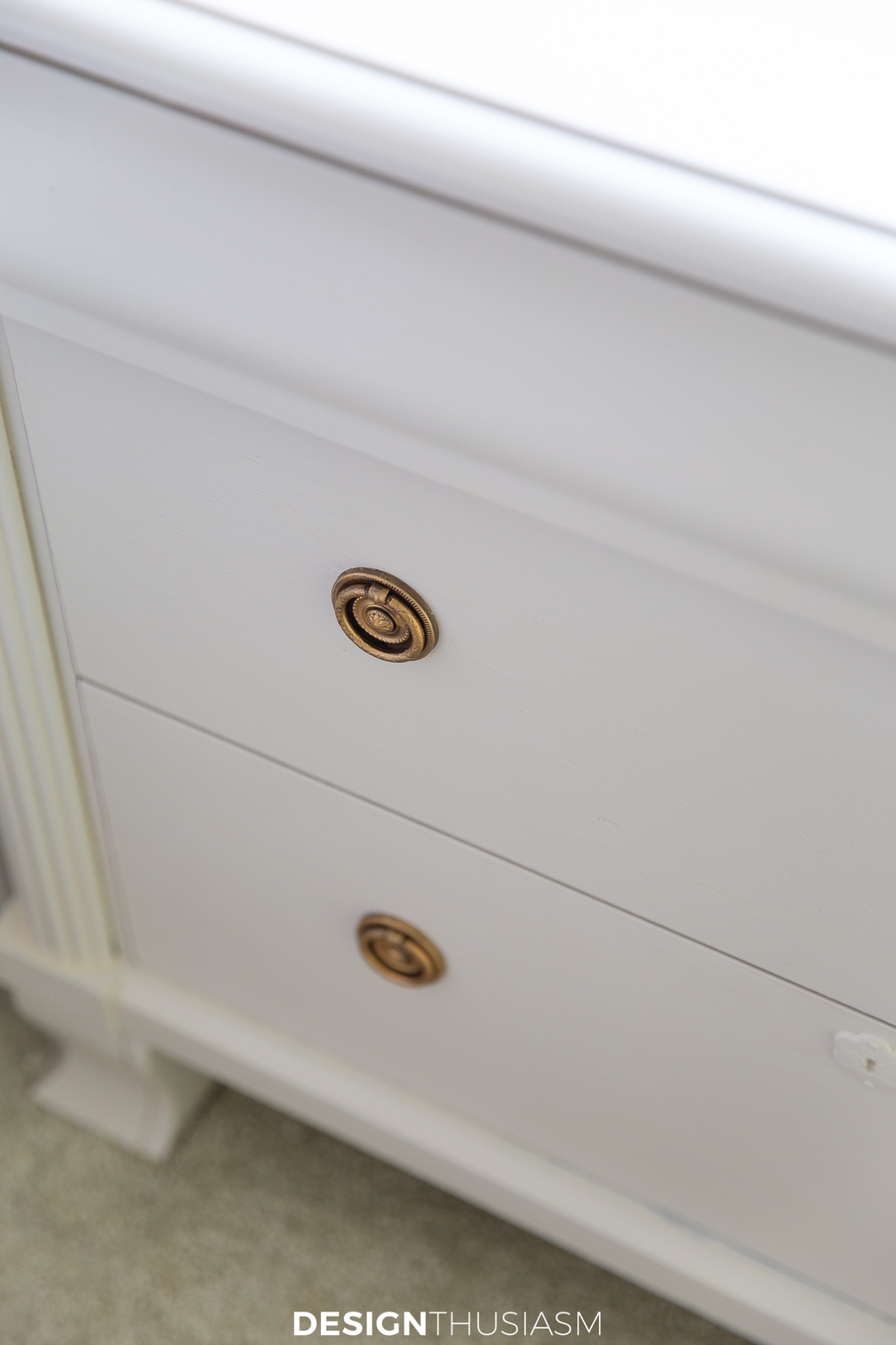 painted nightstand with new hardware
