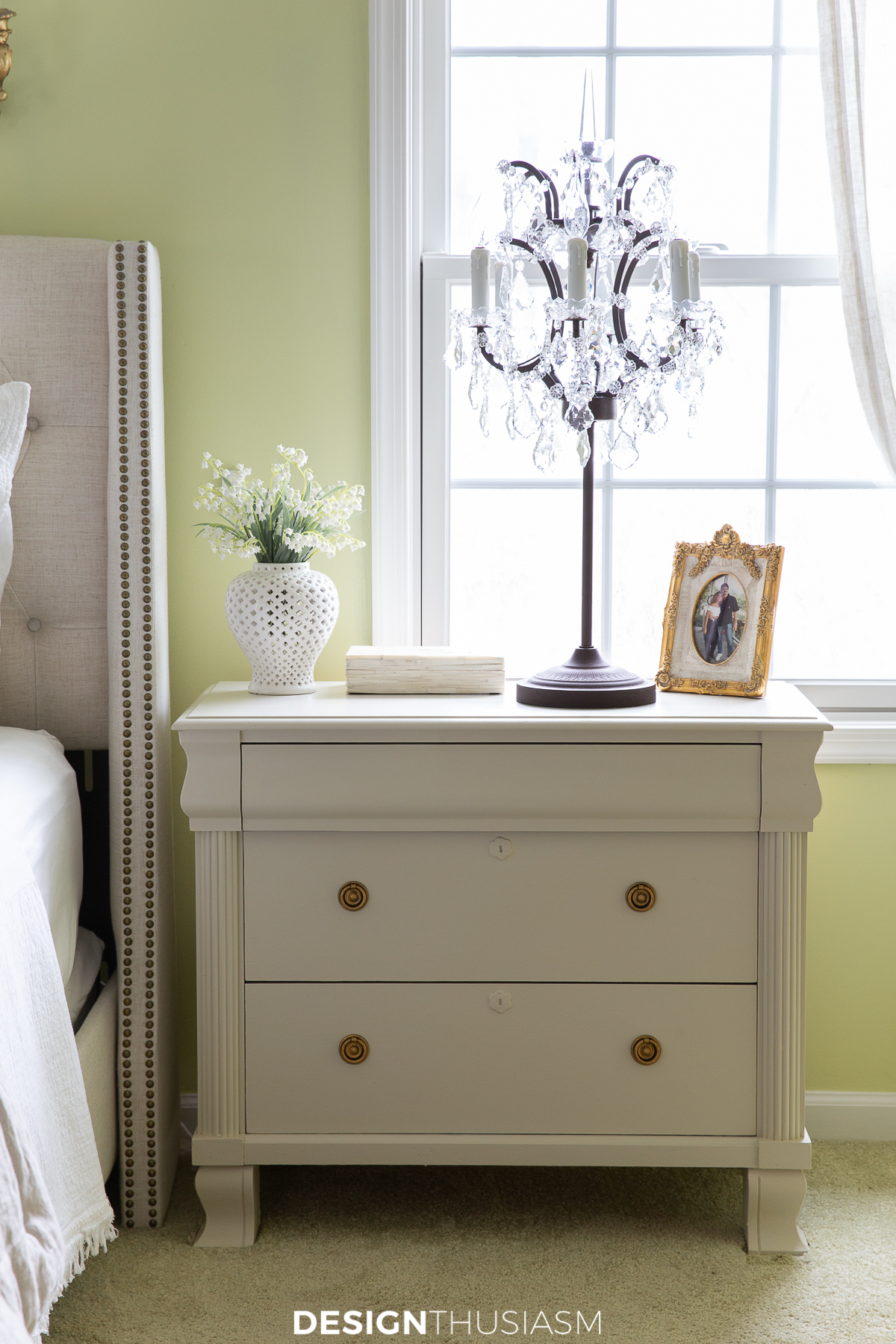 upcycled bedside table painted nightstand