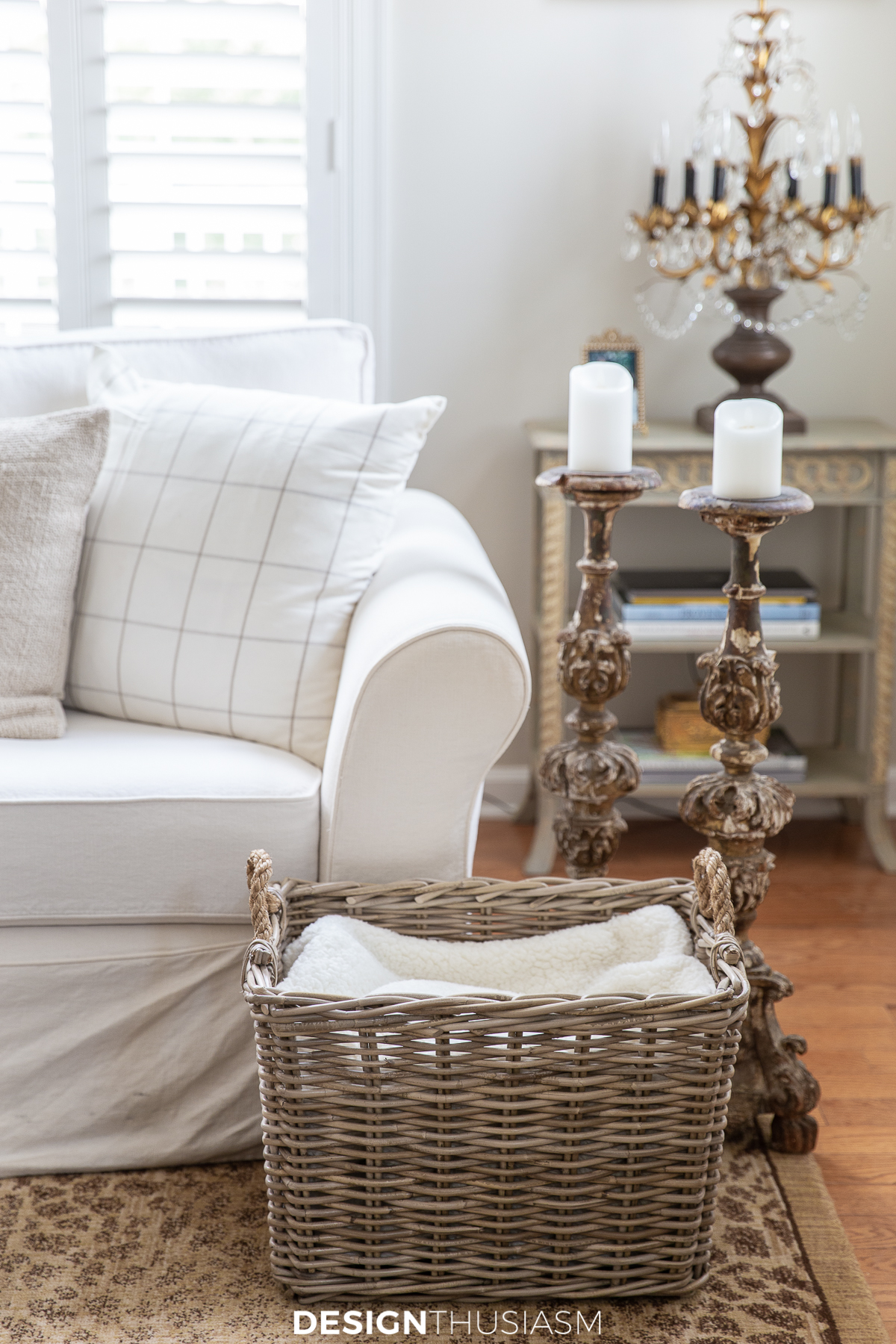 spring decor rattan basket