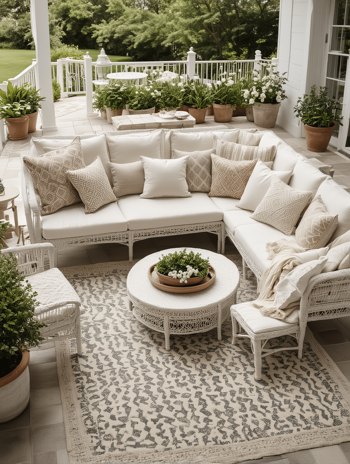 Cream and beige patio decor