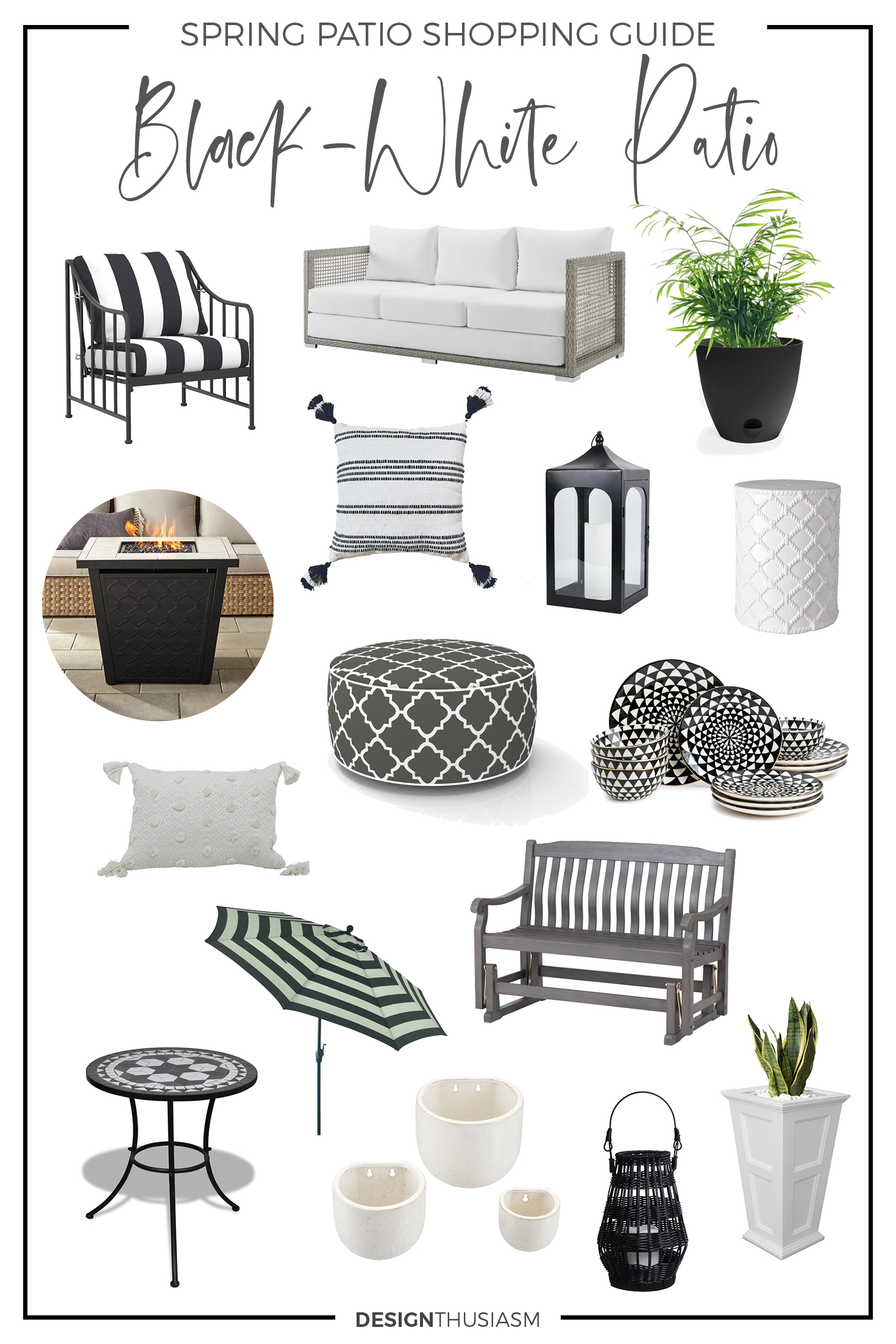 Black and white patio decor ideas