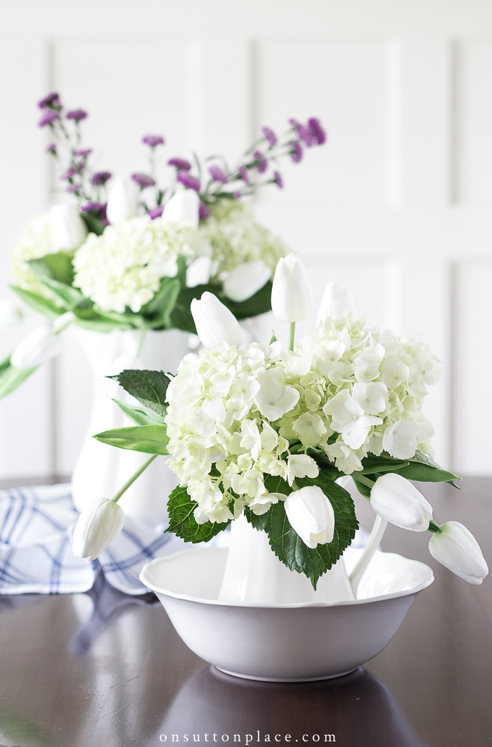 white flower arrangements for decorating on sutton place