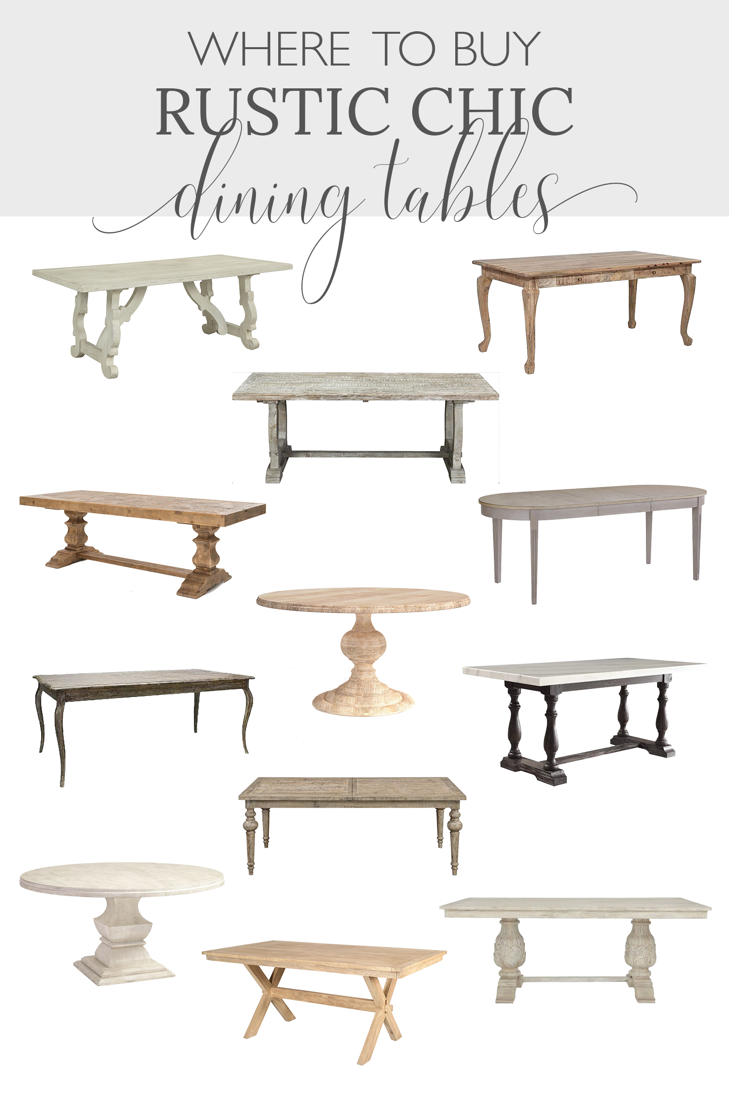 rustic chic dining tables