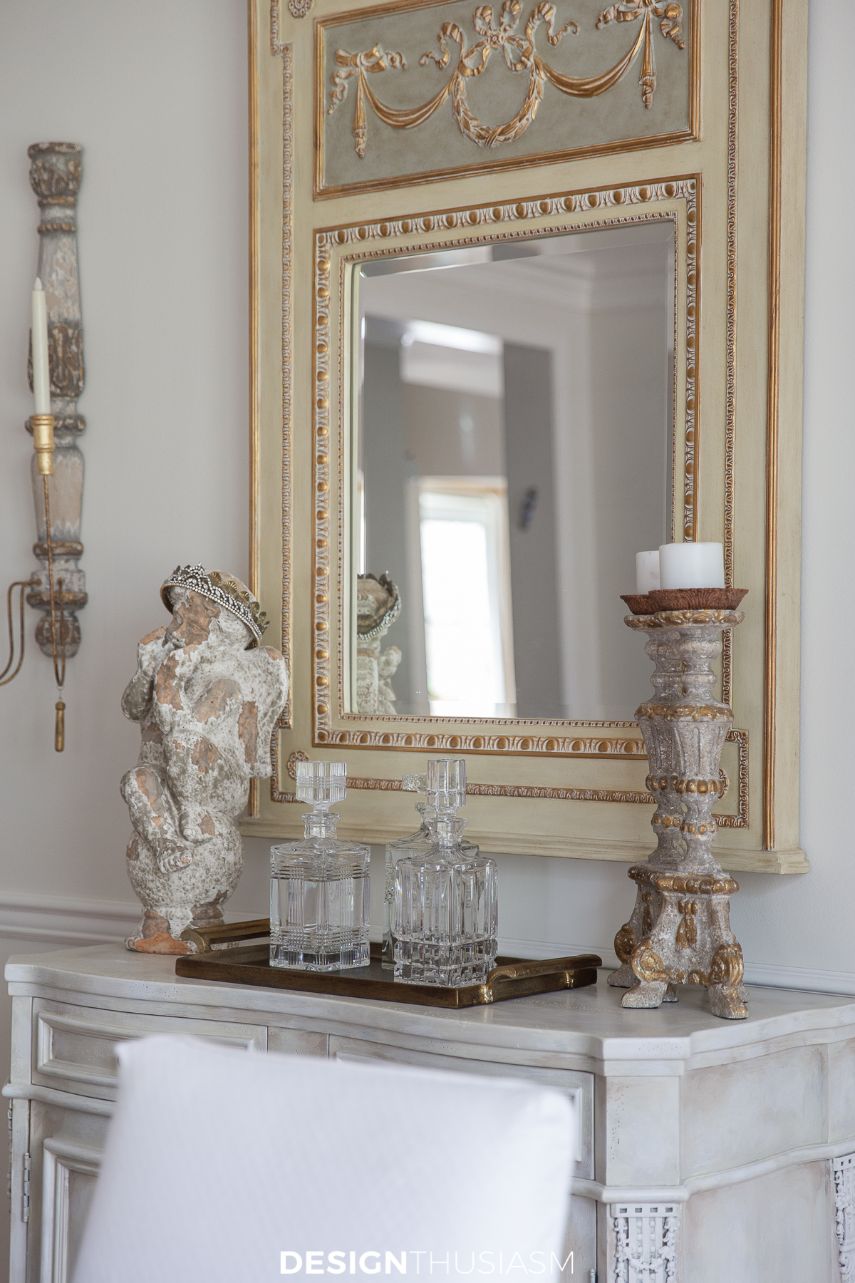 dining room mirror over buffet