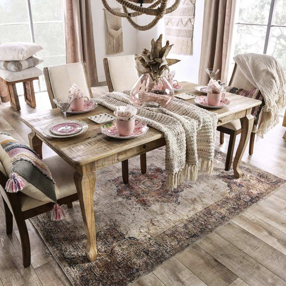 rustic chic farmhouse dining table