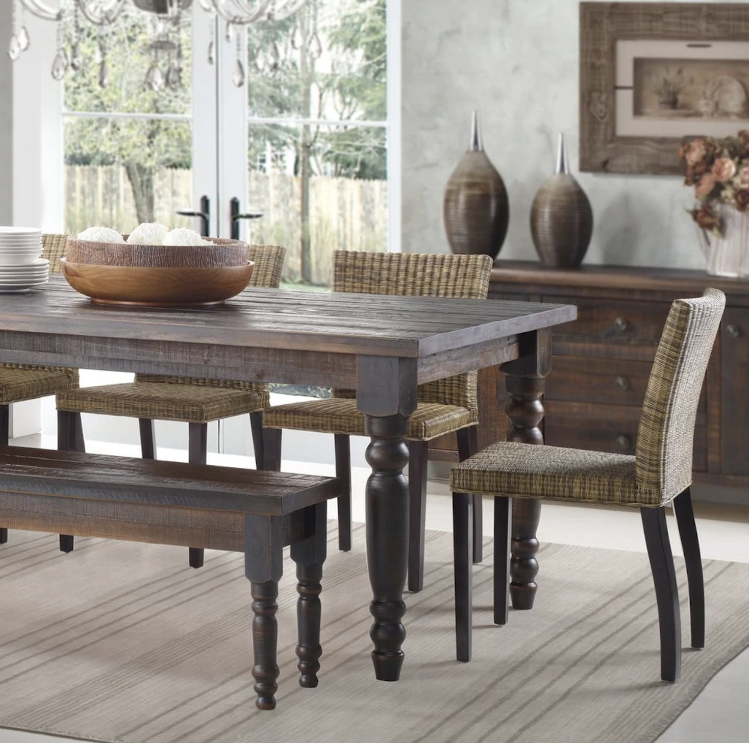 rustic chic farmhouse dining table