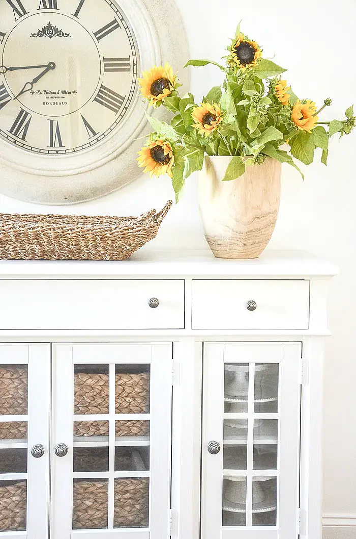 sunflowers on the sideboard