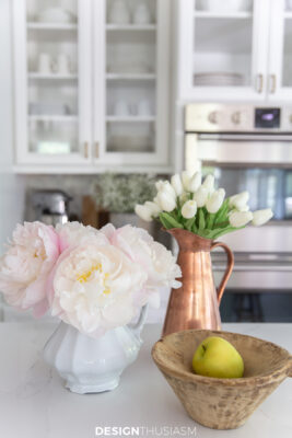 white kitchen remodel island closeup