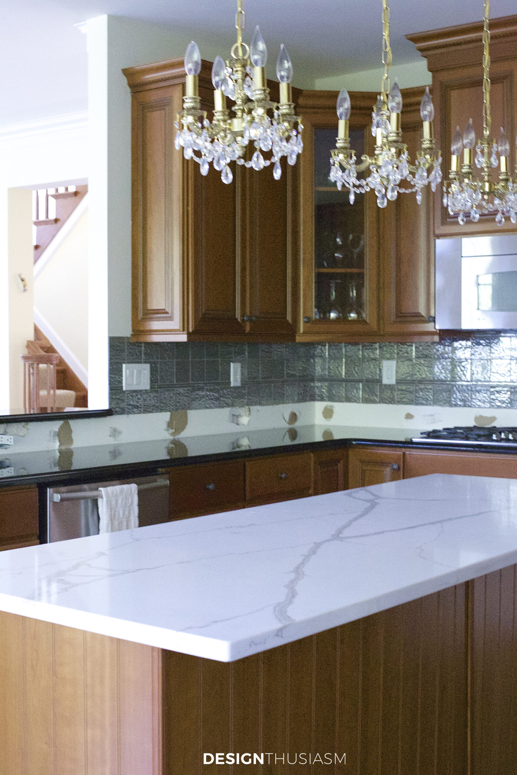 new kitchen island quartz counter