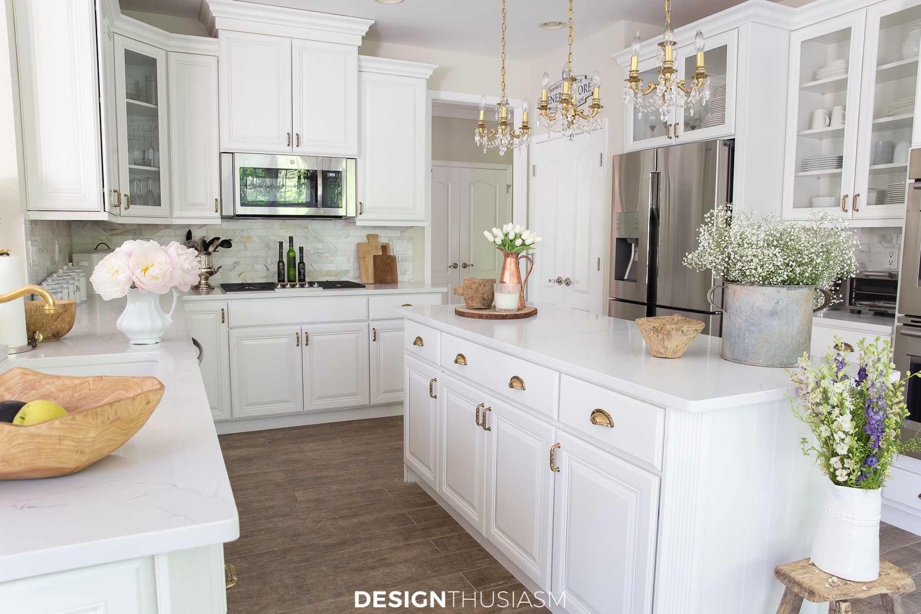 white kitchen remodel on a budget