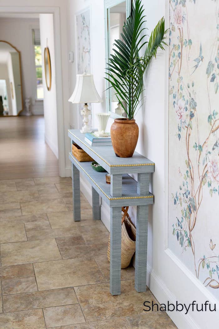 Shabbyfufu-How-To-Build-A-Grasscloth-Console-Table