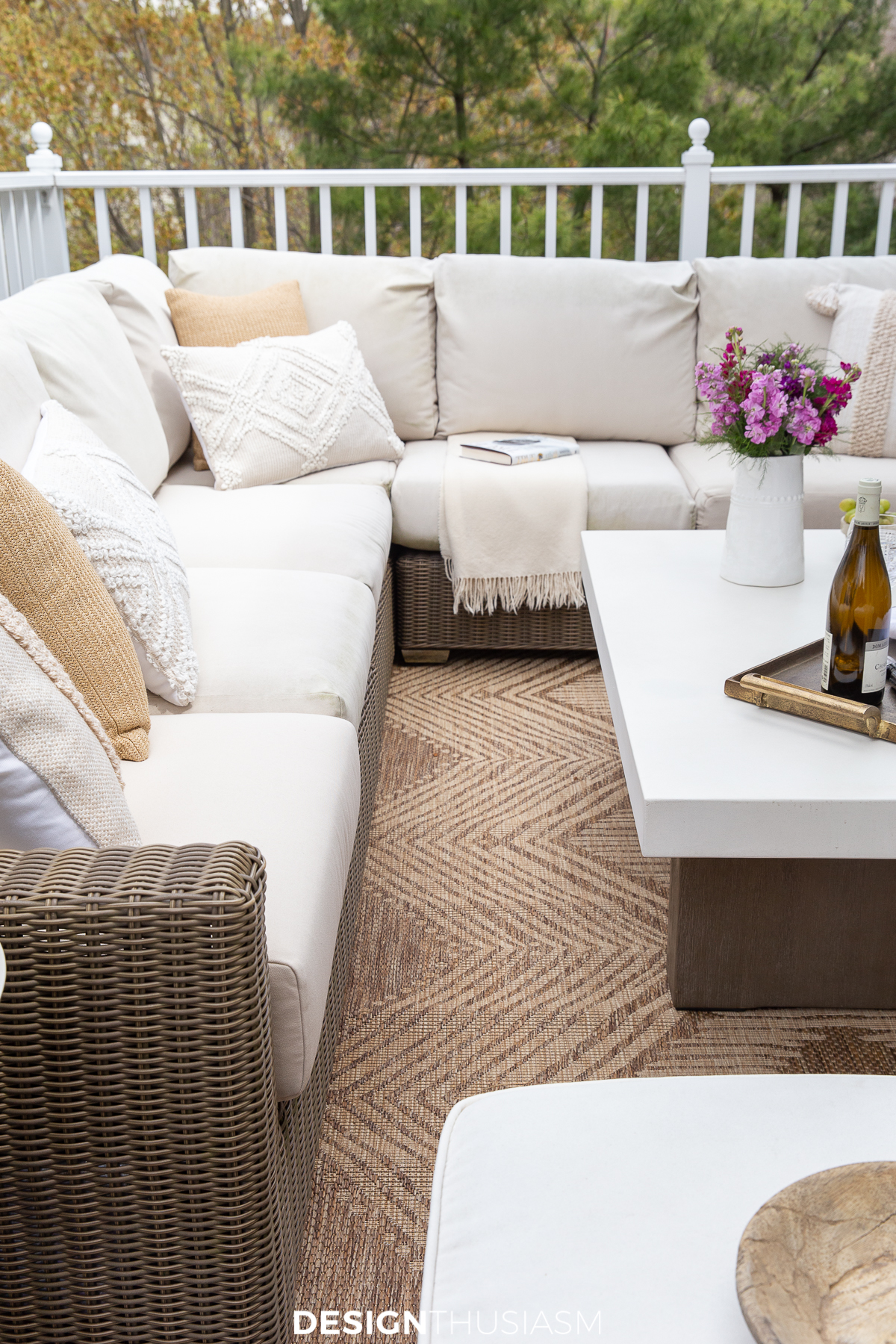 relaxed chic patio neutral rug