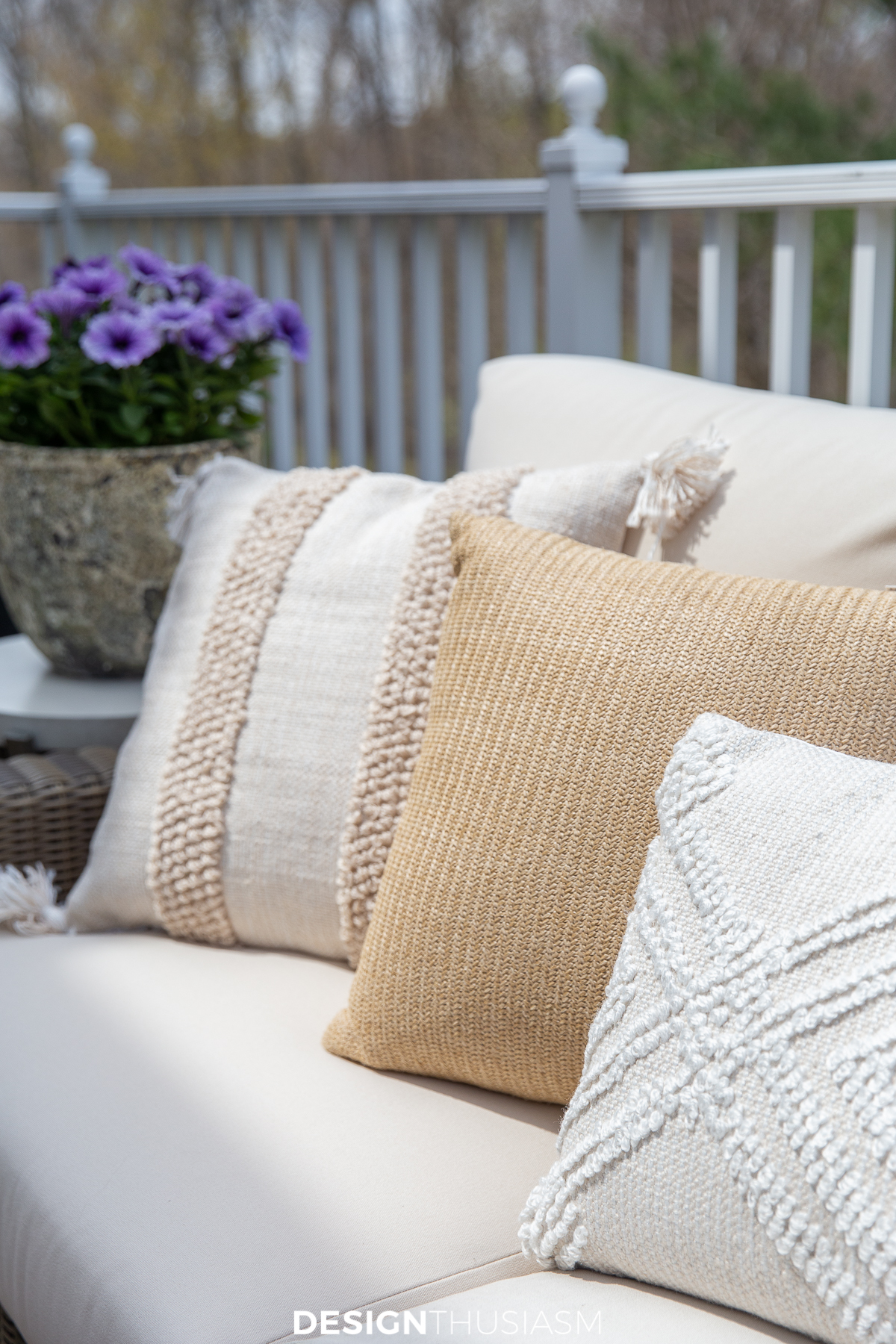 relaxed chic patio outdoor pillows