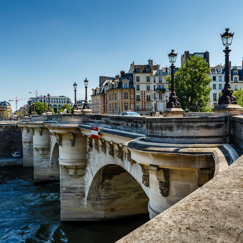 Pont Neuf and Cite Island in Paris, France