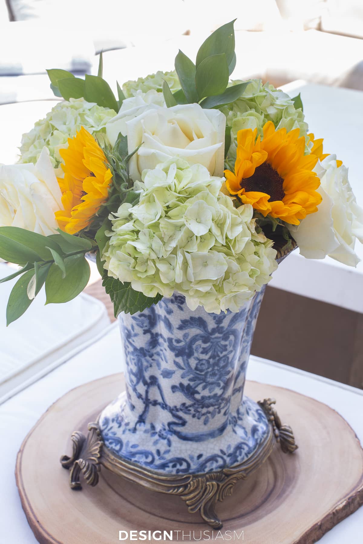 summer floral in chinoiserie vase