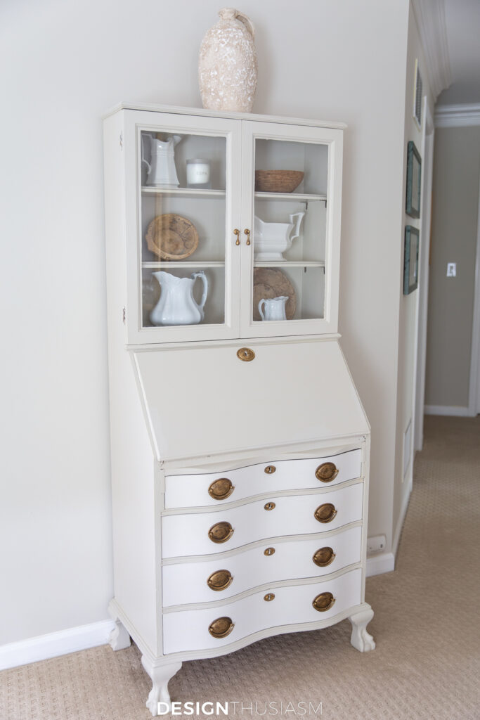 painted desk with hutch updated