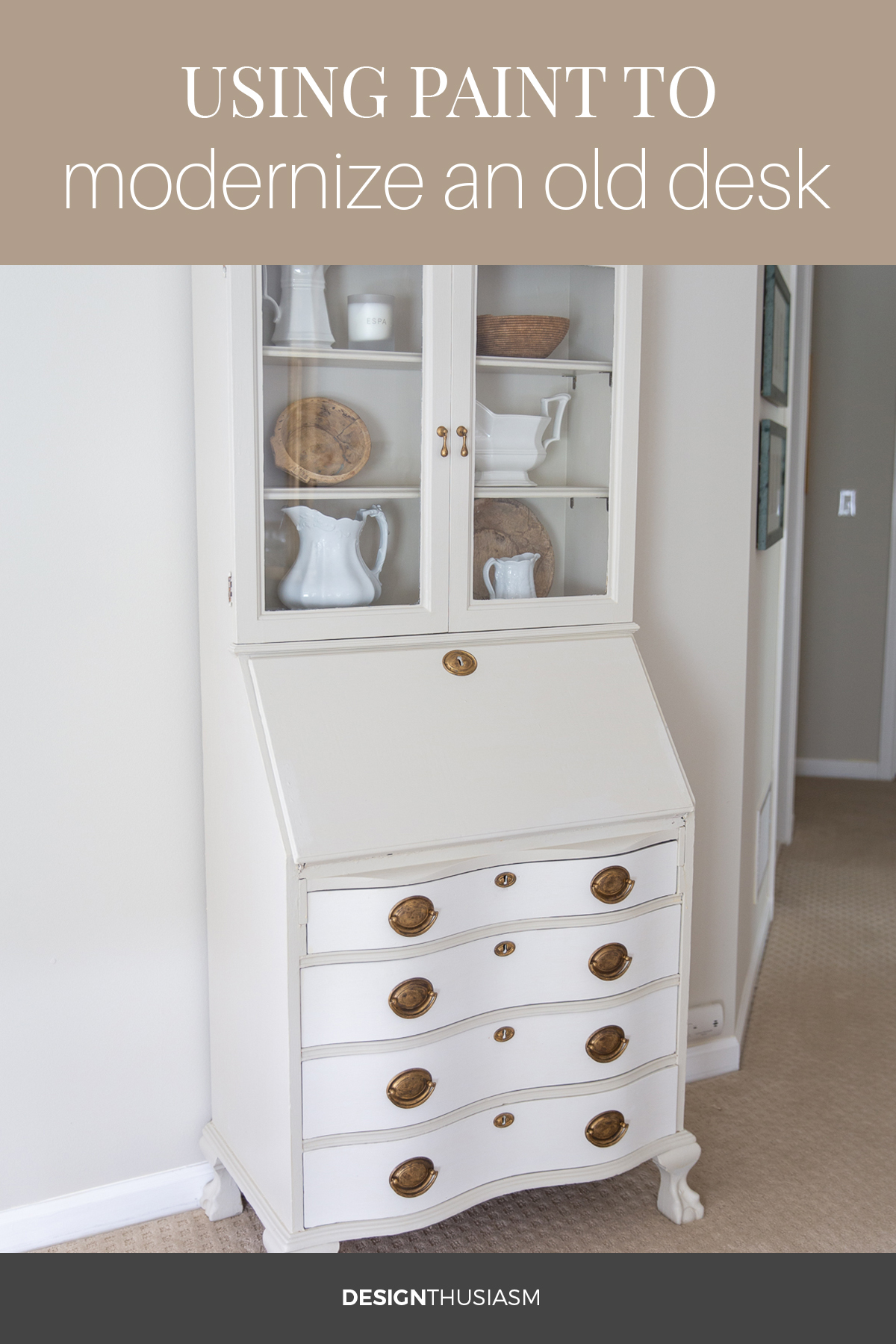 Updating an antique desk with chalk paint