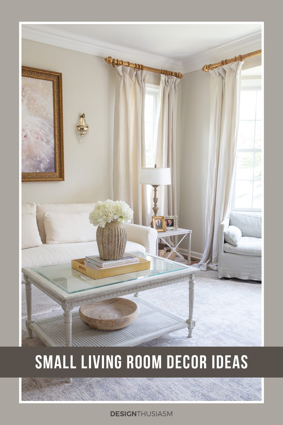 Small rustic chic living room