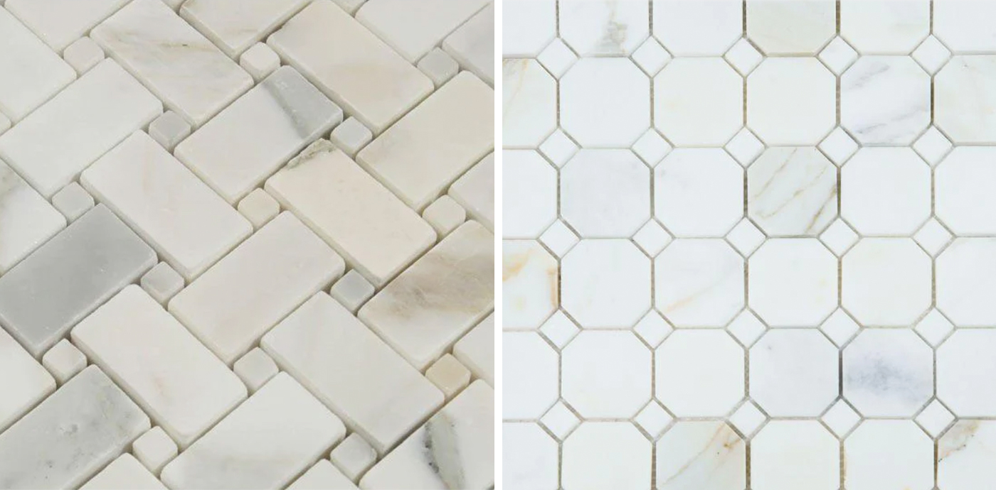 bathroom marble mosaic floor tile