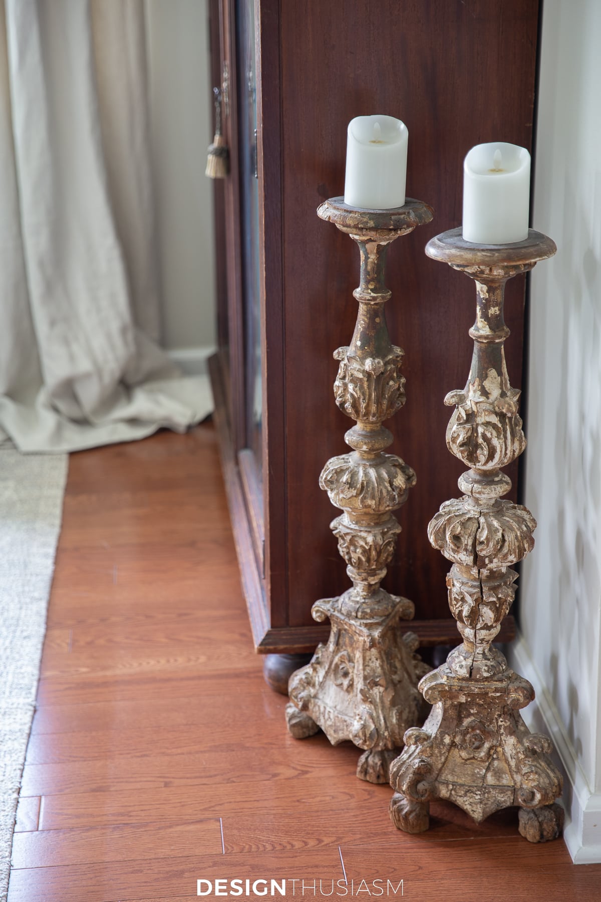 Small living room altar candlesticks