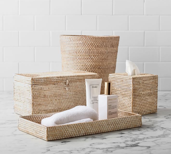 Tava Handwoven Rattan Bathroom Accessories