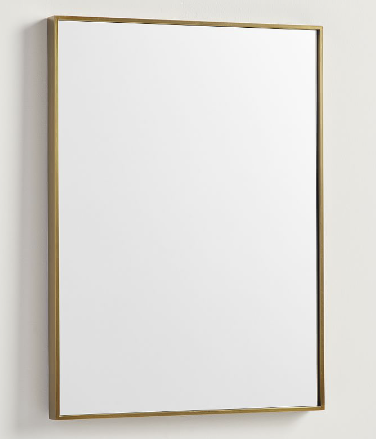 Tumbled Brass Linden Rectangular Mirror