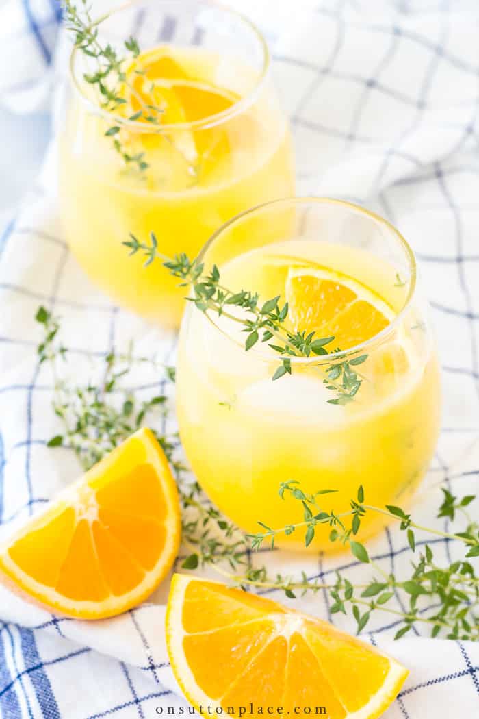 orange thyme spritzer drink on sutton place