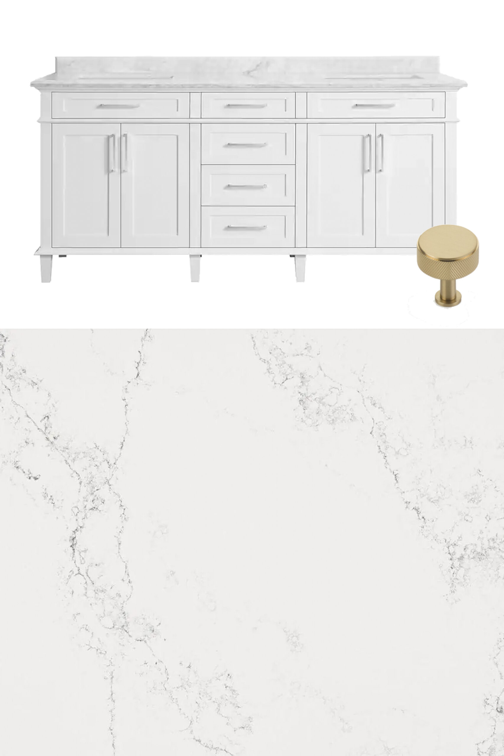 vanity & quartz countertop