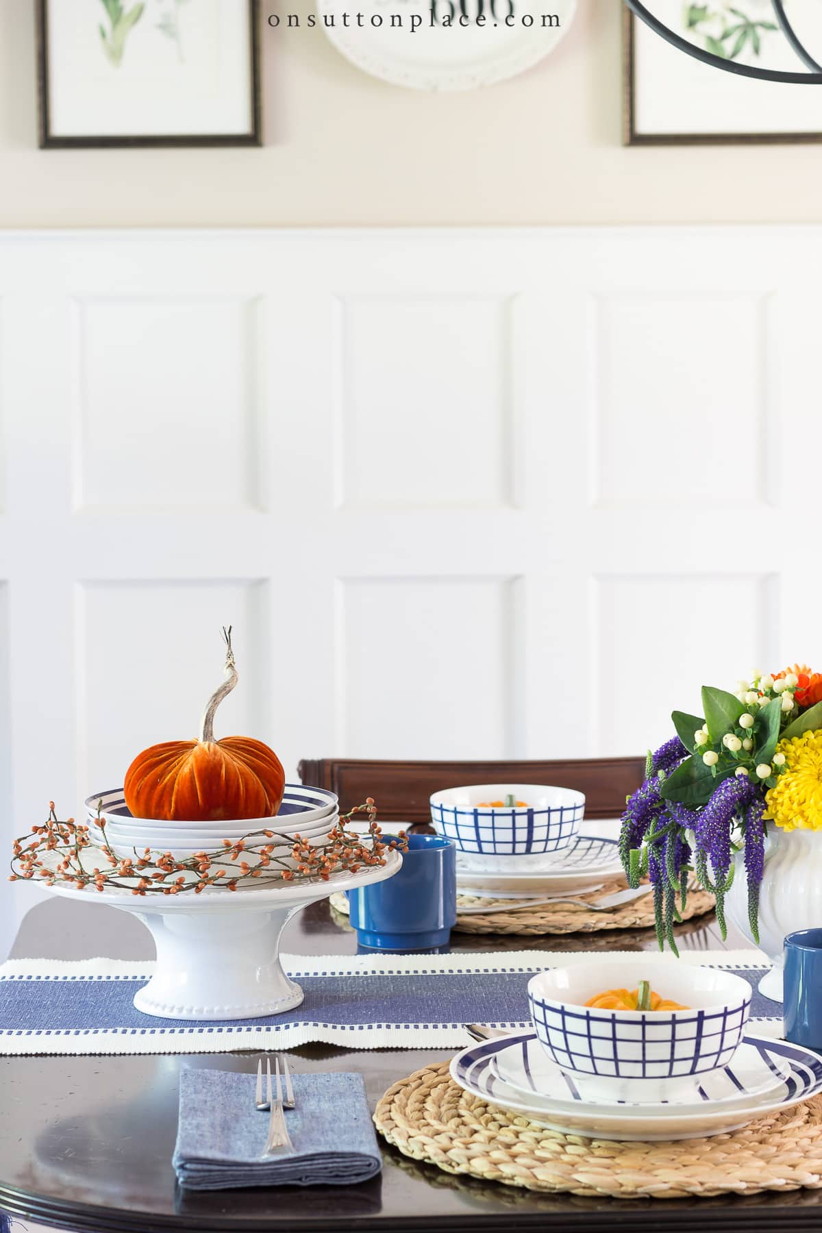 early fall table setting on sutton place