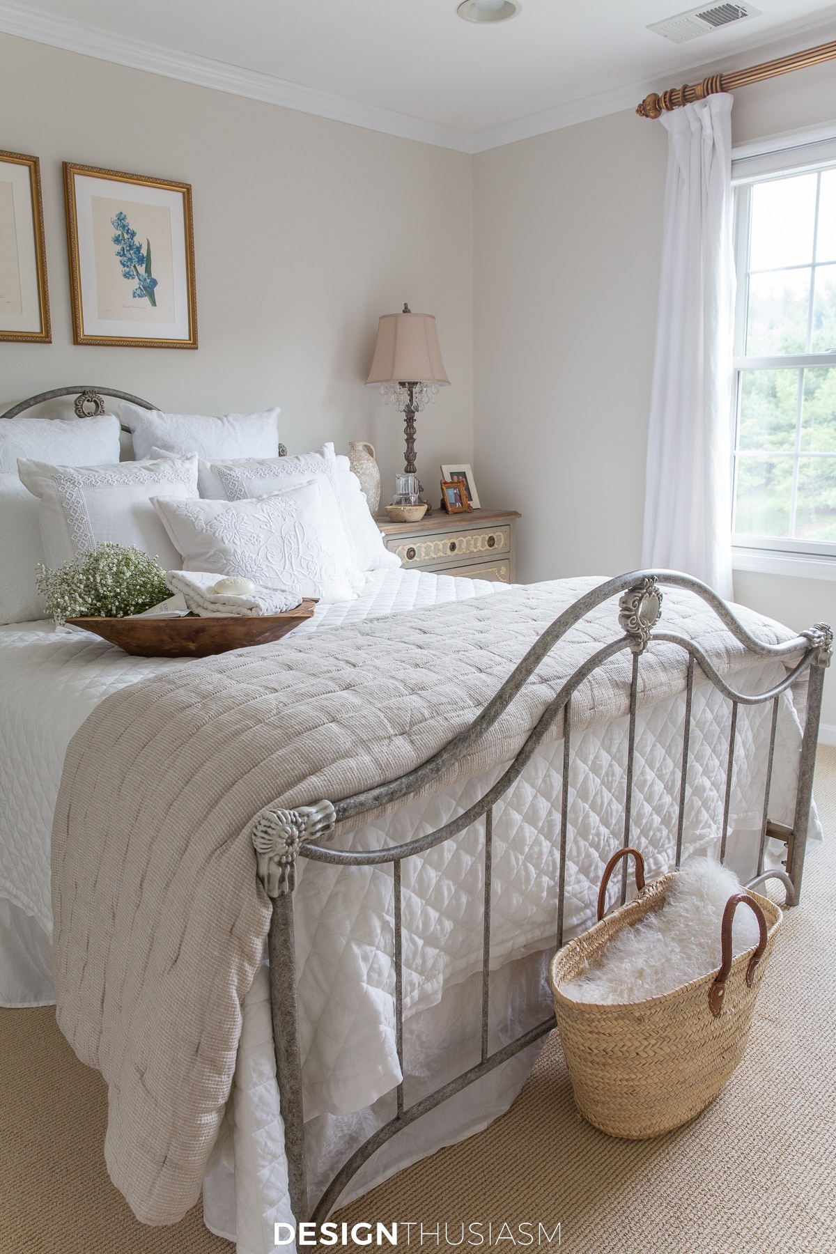 neutral guest bedroom