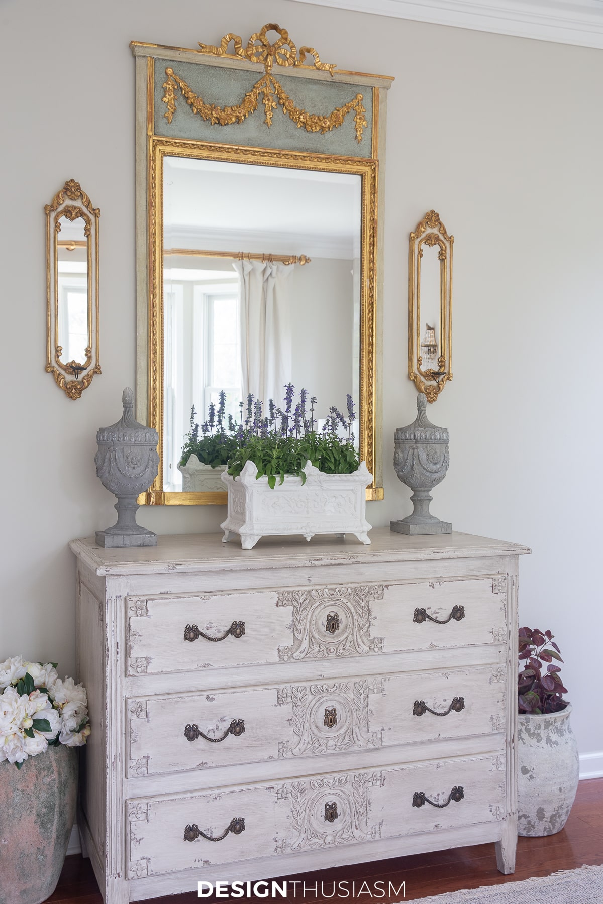 living room chest of drawers with french mirror