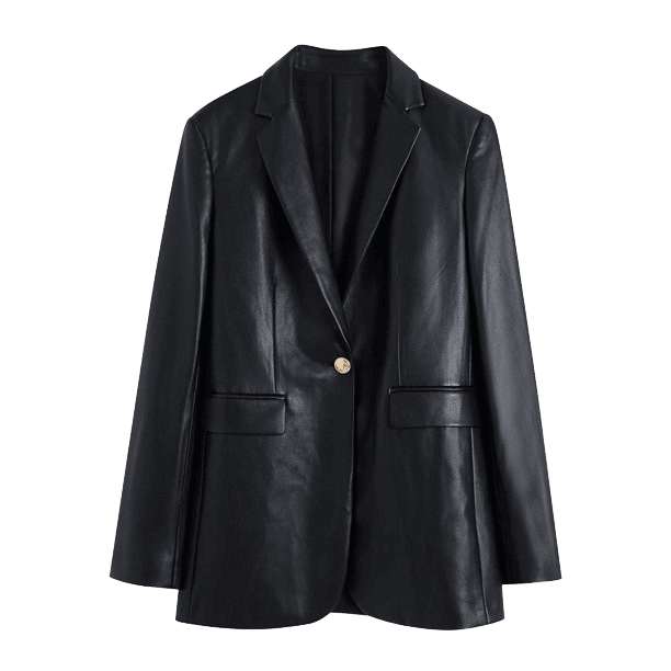 Faux Leather Blazer