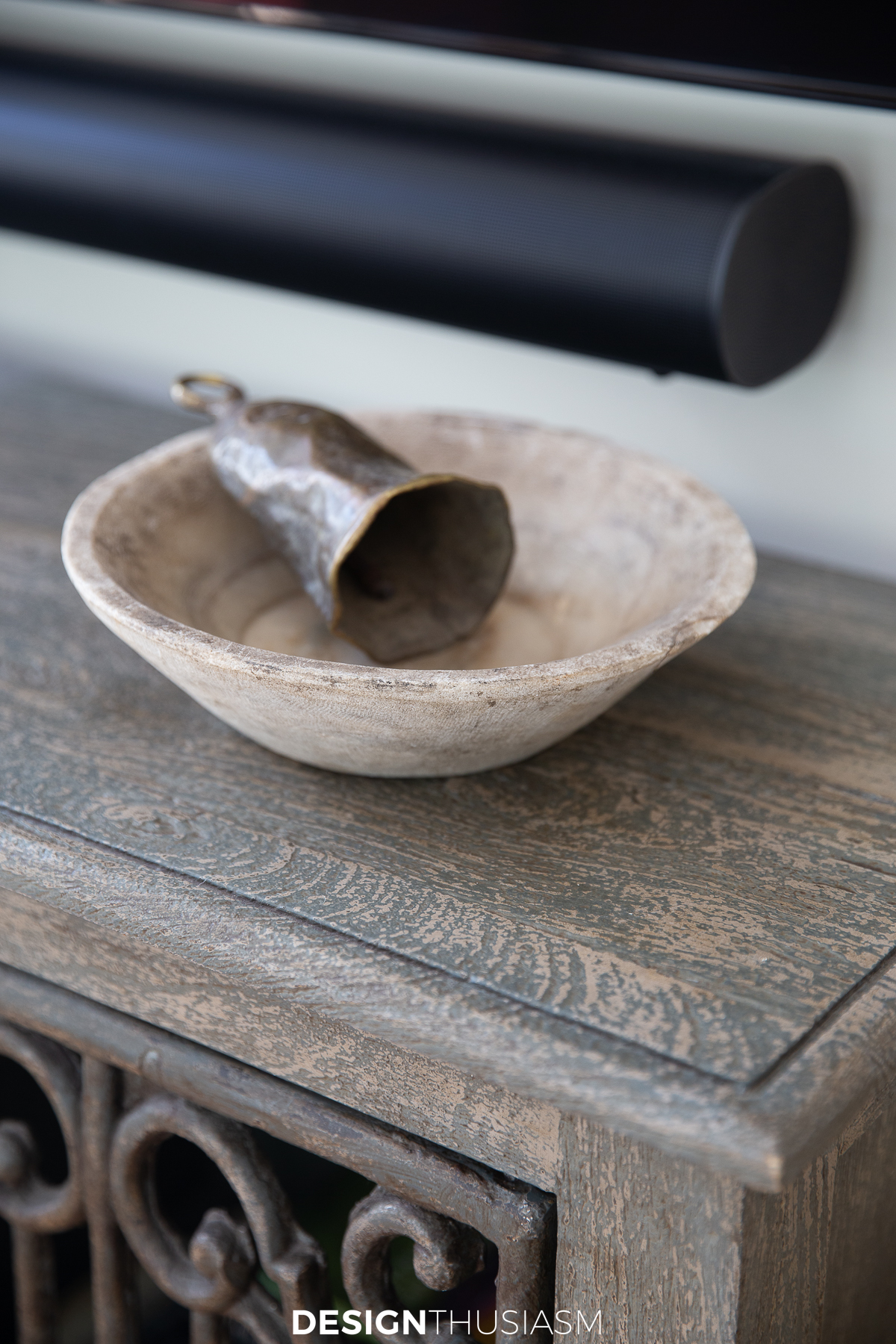 rustic chic bowl with cowbell