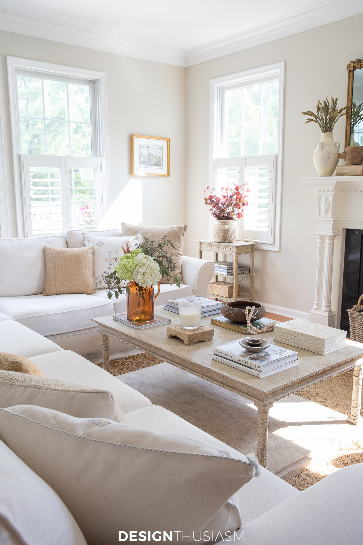 fall decor in the family room