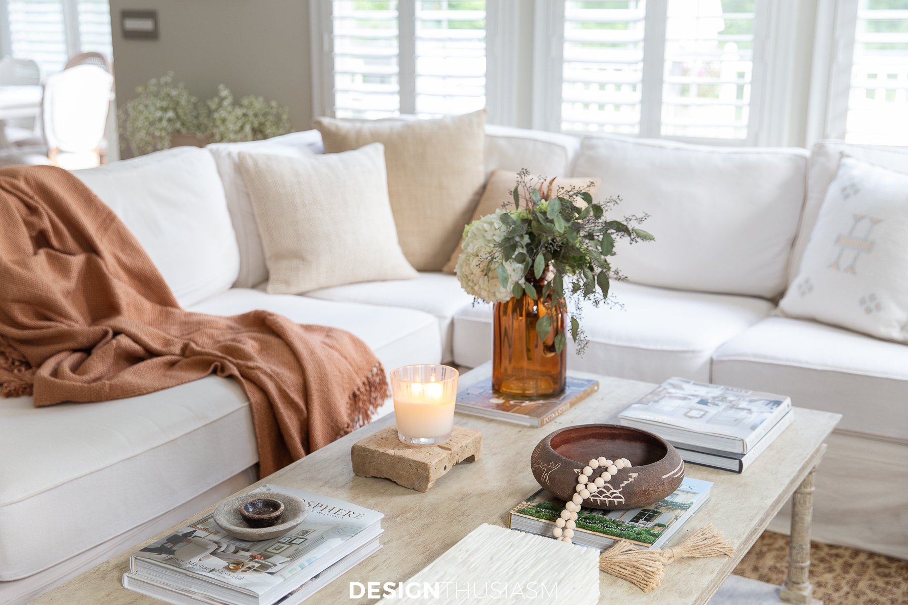 fall decor in the family room