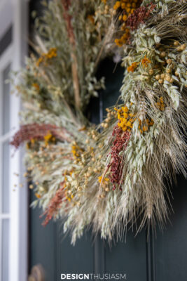 Fall wreath on the front door