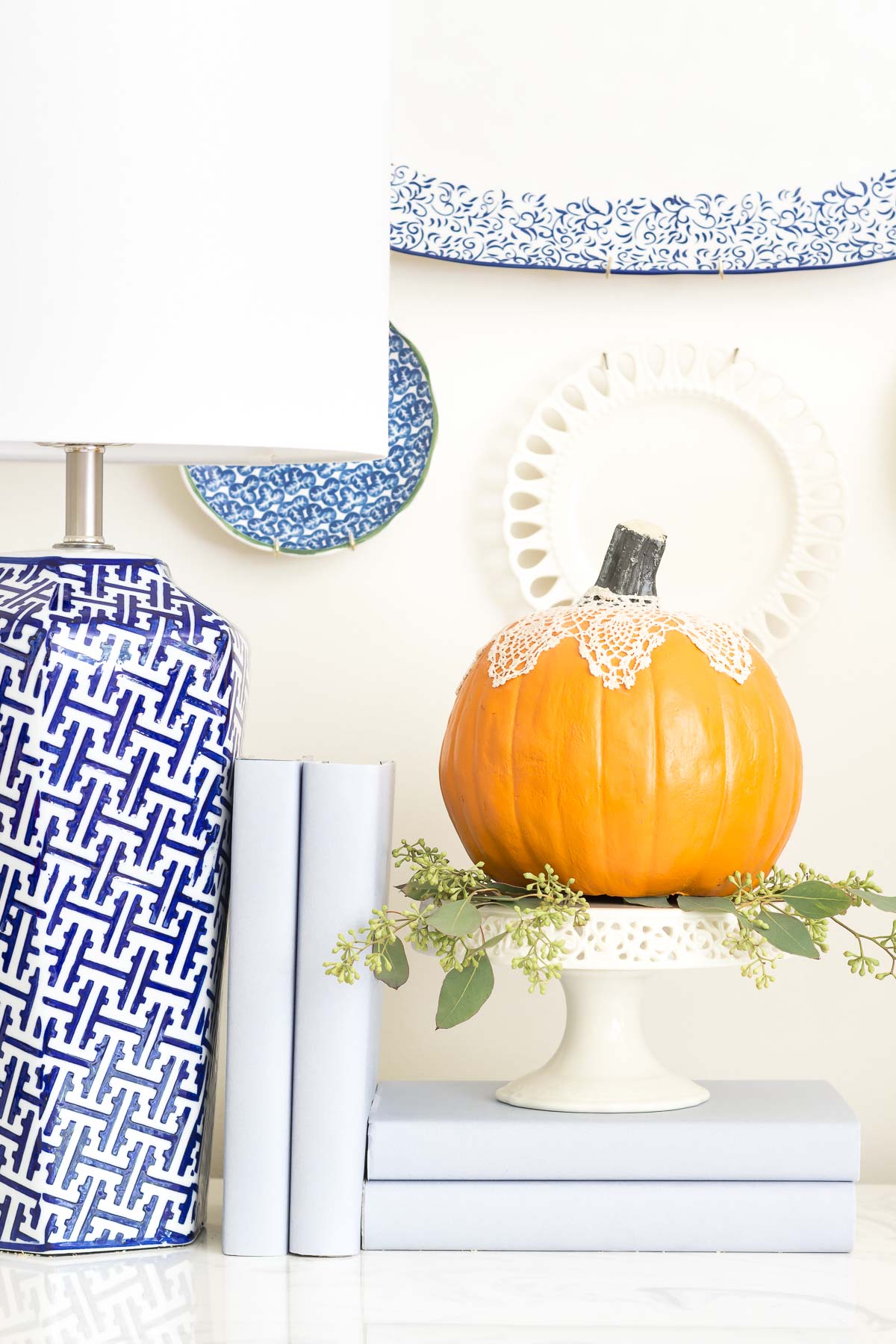 mod podge lace pumpkin fall craft
