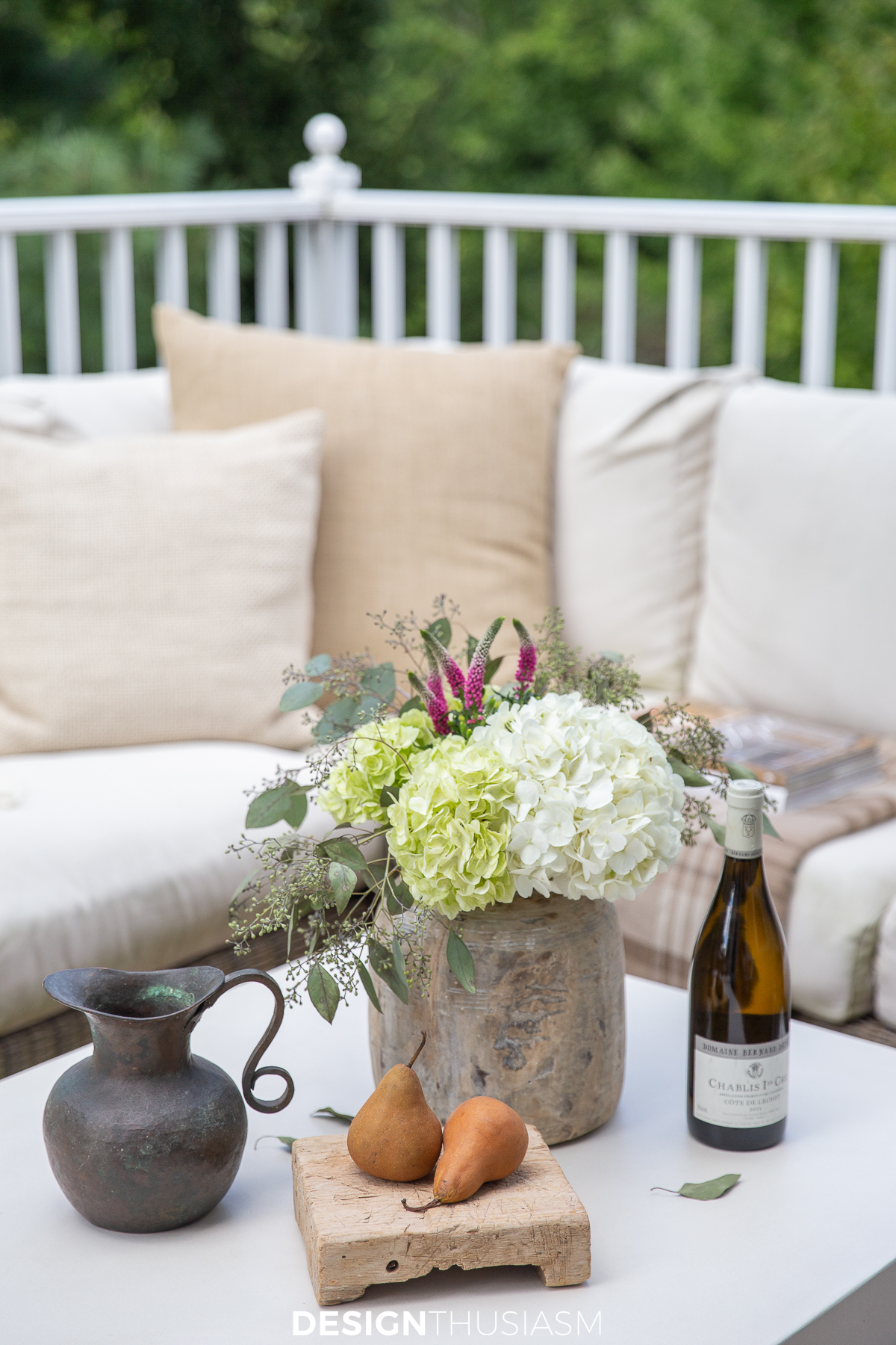 small patio decorated for entertaining